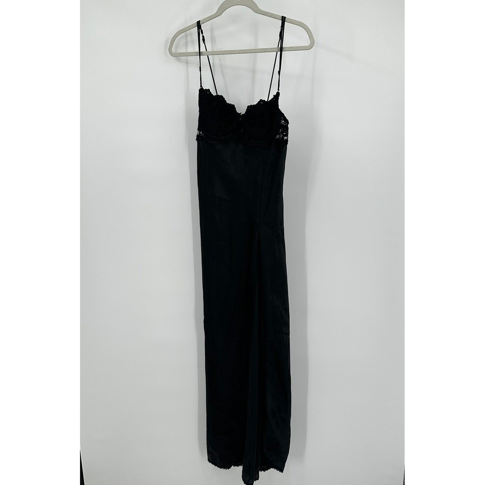 Womens Vintage Y2K Whimsigoth Maxi Slip Dress Size L Lingerie Dark Coquette 90s